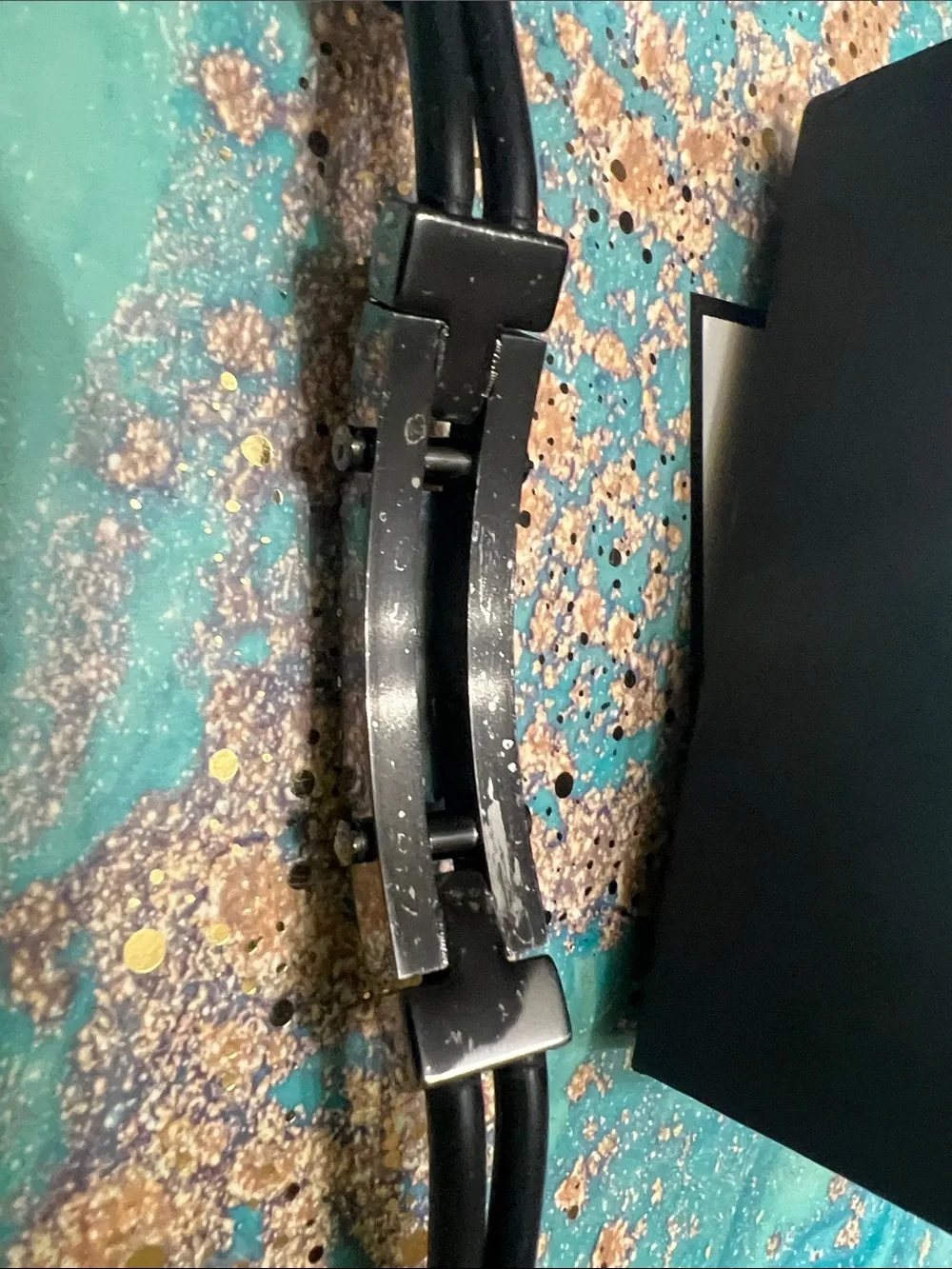 INOX Stainless Steel  and leather cross Bracelet